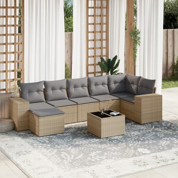 vidaXL Garden Sofa Set Beige