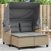vidaXL Garden Sofa Beige PE Rattan 2-seater Removable Covers