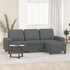 vidaXL 3-seater Sofa With Footstool Dark grey