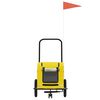 vidaXL Pet Bike Trailer Yellow Oxford Fabric, Iron, PVC Medium Foldable