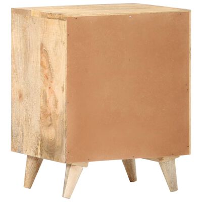 vidaXL Carved Bedside Cabinet 15.7"x11.8"x19.7" Solid Mango Wood
