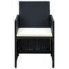 vidaXL Sofa Set Black PE rattan, powder-coated steel, polyester Medium