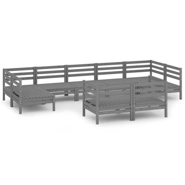 vidaXL Garden Lounge Set Grey Solid pinewood Large Modular