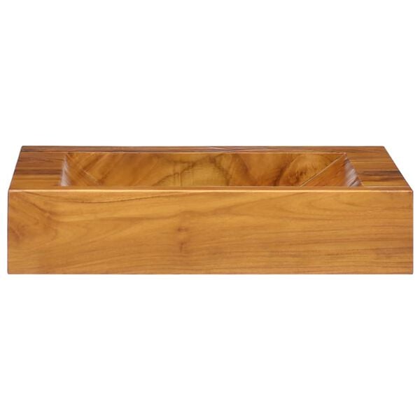 vidaXL Basin Solid Wood Teak 19.7"x13.8"x3.9"