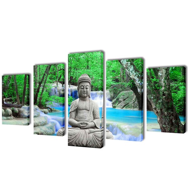 vidaXL Canvas Painting Multicolor Canvas, Wood 78.7 x 39.4 in