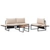 vidaXL Garden Dining Set 3 pcs Taupe Steel