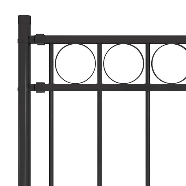 vidaXL Garden Fence Steel 5.6x2.6' Black