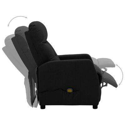 vidaXL Electric Massage Recliner Black Fabric