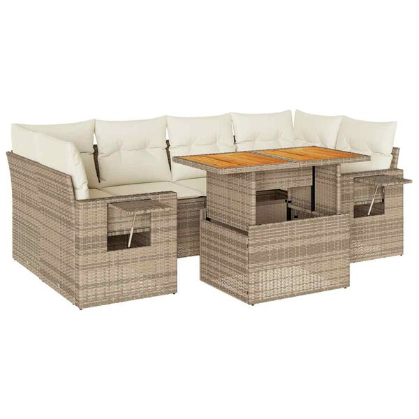 vidaXL Garden Sofa Set Beige