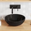 vidaXL Wash Basin Gloss Black Ø11.0x3.9" Ceramic