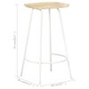 vidaXL Bar Stool Set of 2 Bleached wood, White