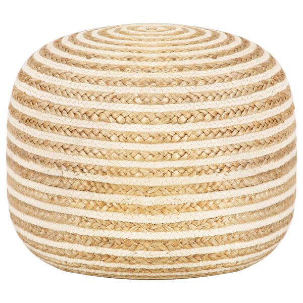 vidaXL Pouffe Natural Jute Jute with EPS foam balls Medium Pouffe