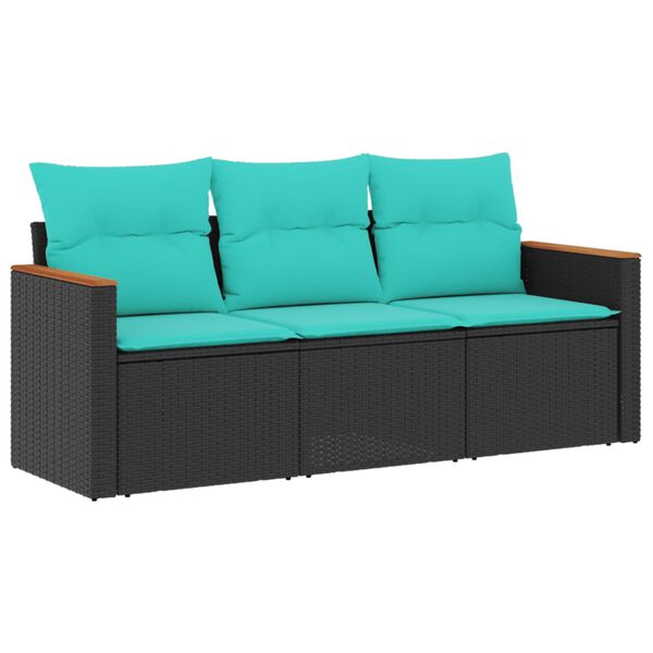 vidaXL Garden Sofa Set Black