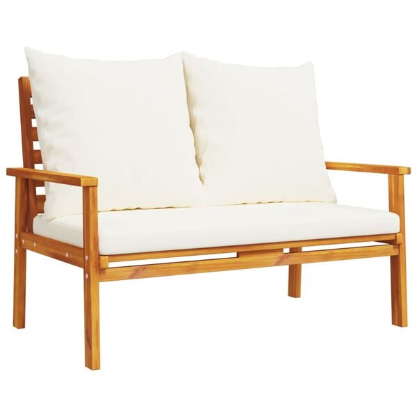 vidaXL Garden Set Cream White Solid Acacia Wood Medium Durable