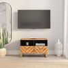 vidaXL TV Cabinet Brown and Black Solid mango wood, MDF, iron