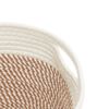 vidaXL Storage Basket Brown and White Woven Cotton 9.4 x 7.1 in
