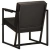 vidaXL Armchair Black Real leather and powder-coated steel Standard
