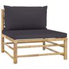vidaXL Garden Lounge Set Dark Grey Bamboo Large Modular