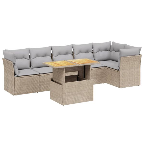 vidaXL Garden Sofa Set Beige