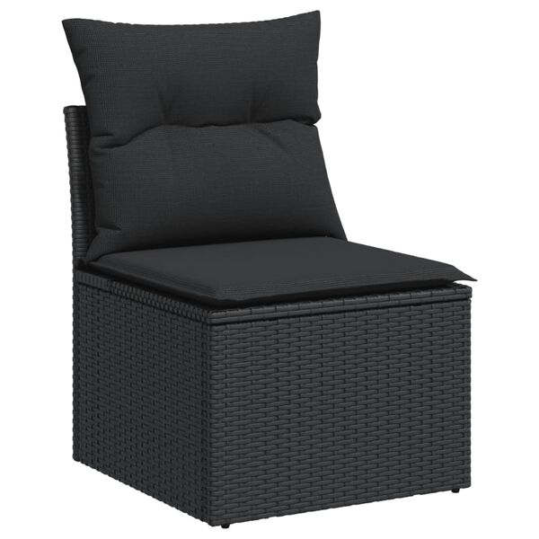 vidaXL Garden Sofa Set Black PE rattan 10 Piece Set Modular