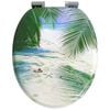vidaXL WC Toilet Seats with Soft Close Lid 2 pcs MDF Beach Design (2x146918)
