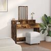 vidaXL Dressing Table with Drawer Smoked Oak 39.37 x 16.14 x 55.12 in