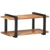 vidaXL TV Cabinet Natural wood and black Solid acacia wood and iron Medium