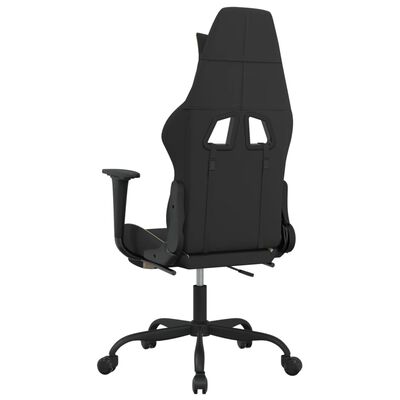 vidaXL Massage Gaming Chair with Footrest Black and Cream Fabric