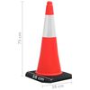vidaXL Reflective Traffic Cones with Heavy Bases 10 pcs 29.5 "