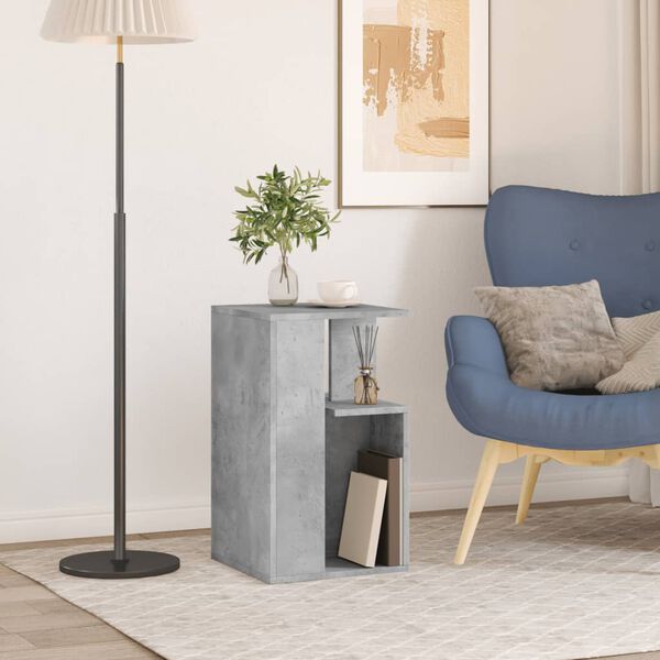vidaXL Side Table Concrete Grey Engineered Wood Small Side Table