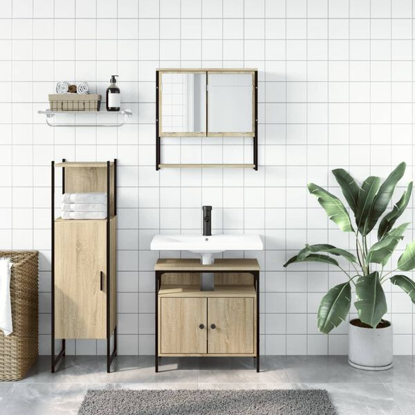 vidaXL Bathroom Furniture Set Sonoma Oak