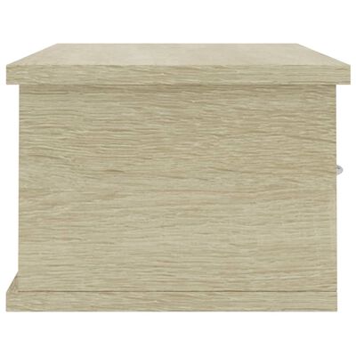 vidaXL Wall-mounted Drawer Shelf White and Sonoma Oak 23.6"x10.2"x7.2" Chipboard