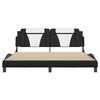 vidaXL Bed Frame "Viana" without Mattress Black and White 72"x83.9"Faux Leather