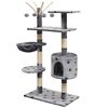 vidaXL Cat Tree Grey with black paw prints