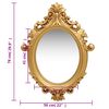vidaXL Wall Mirror Gold Polyurethane, glass, and engineered wood Medium