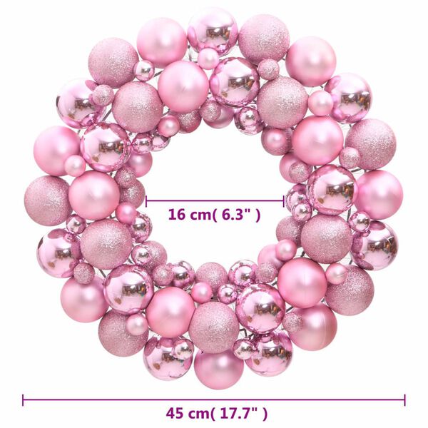 vidaXL Christmas Wreath Pink 17.7" Polystyrene