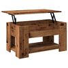 vidaXL Coffee Table Old Wood Engineered Wood Adjustable Armrests