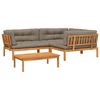 vidaXL Pallet Sofa Set Taupe Solid Acacia wood Large Modular