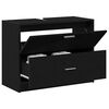 vidaXL Bathroom Cabinet with Drawer Black Oak 30.71 x 14.57 x 23.23 in