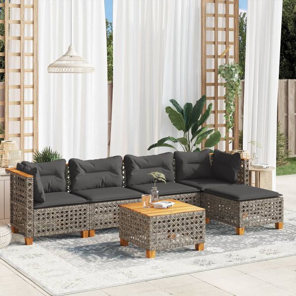vidaXL Garden Sofa Set Grey and Dark Grey