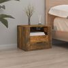 vidaXL Wall-mounted Bedside Cabinet Smoked Oak Engineered Wood Medium