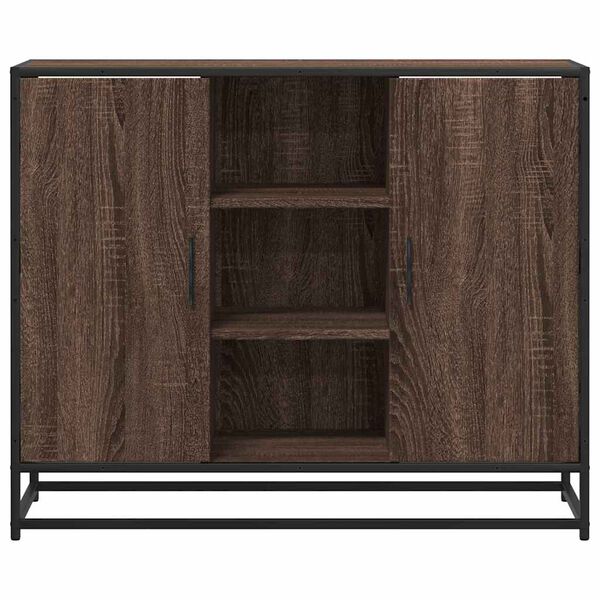 vidaXL Sideboard Brown Oak Engineered wood, Metal 36.2x13.8x29.9 in