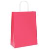 vidaXL Paper Bags 250 pcs with Handles Pink 26x12x35 cm