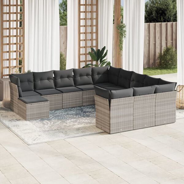 vidaXL Garden Sofa Set Light Grey, Dark Grey