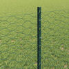 vidaXL Fence with Post Green 2.62 x 164.04 ft Steel and PVC