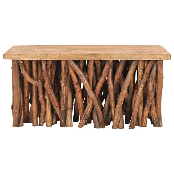 vidaXL Coffee Table 39.4"x15.7"x18.7" Mixed Recycled Wood and Teak Wood