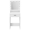vidaXL Dressing Table White 19.69 x 16.14 x 53.15 in Engineered Wood