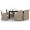 vidaXL Garden Dining Set Brown, Cream, Black