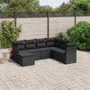 vidaXL Garden Sofa Set Black Poly Rattan, Steel Large Removable Covers
