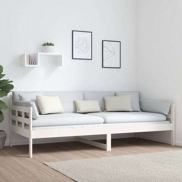 vidaXL Day Bed White Solid pine wood 35.4 x 78.7 in